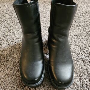 Madden Girl Black Leather Platform Boots